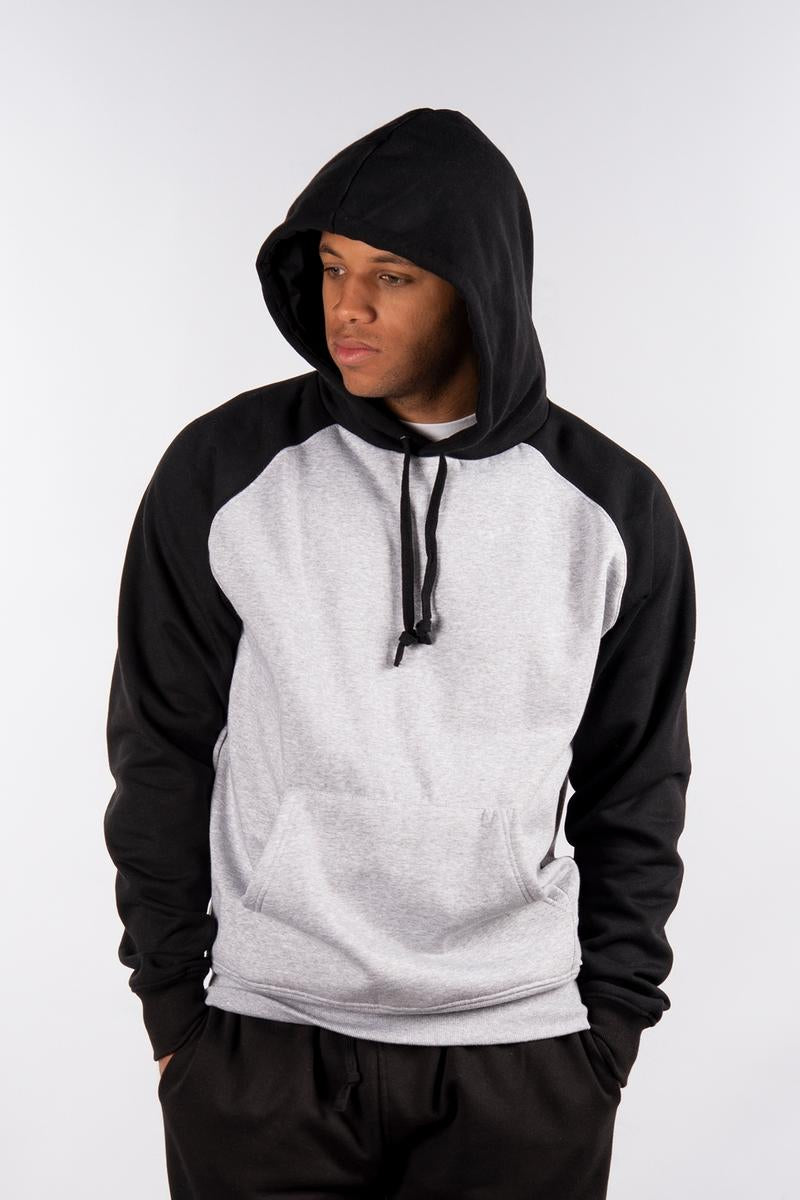 CityLab - Raglan Fleece Pullover Hoodie - Gray | Black