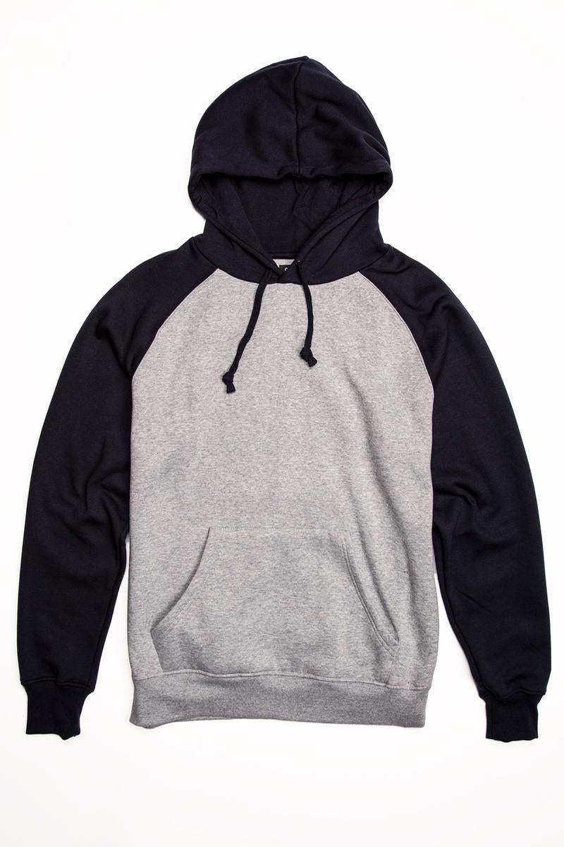 CityLab - Raglan Fleece Pullover Hoodie - Gray | Black
