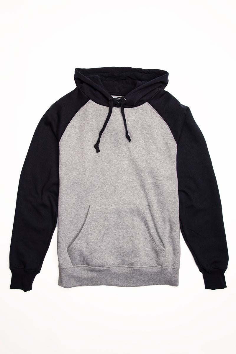CityLab - Raglan Fleece Pullover Hoodie - Gray | Navy