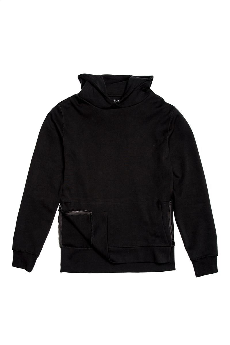 CityLab - Side-Zip Pullover Hoodie Performance Fleece - Black