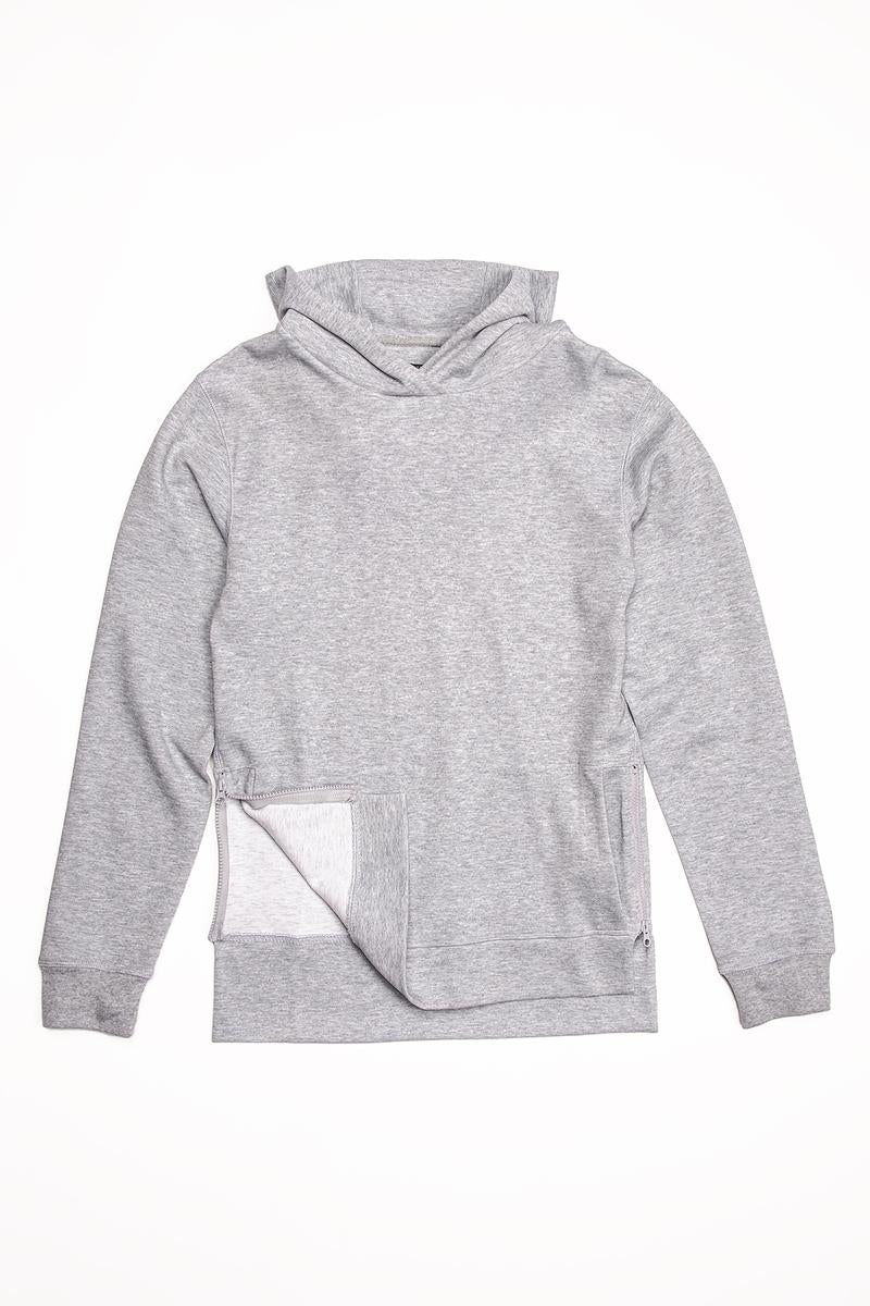 CityLab - Side-Zip Pullover Hoodie Performance Fleece - Gray