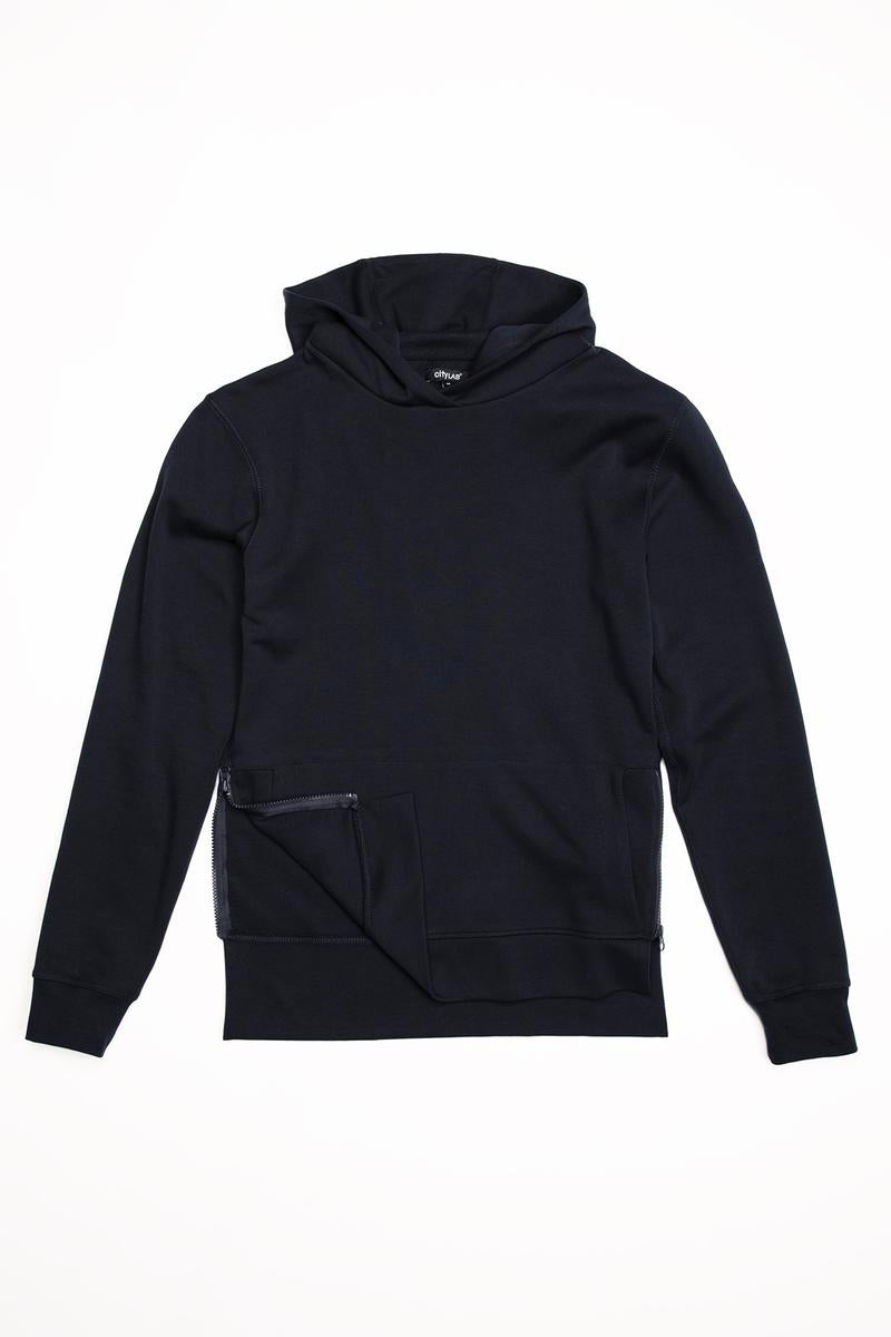 CityLab - Side-Zip Pullover Hoodie Performance Fleece - Navy