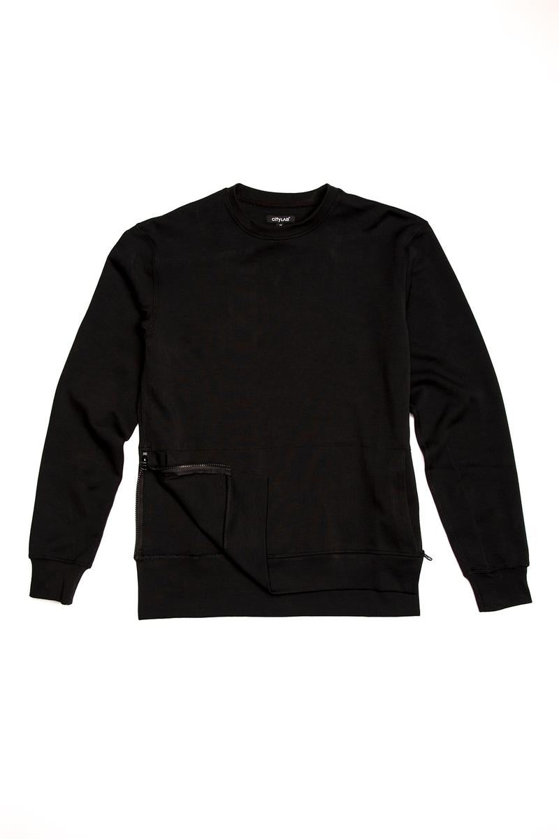 CityLab - Side-Zip Crew Performance Fleece - Black