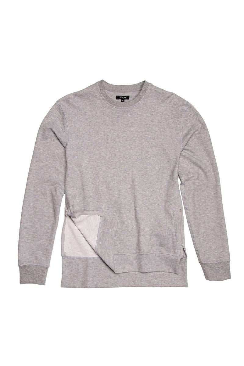 CityLab - Side-Zip Crew Performance Fleece - Gray