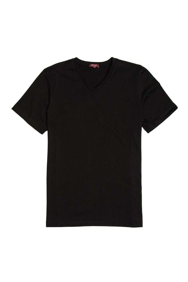 CityLab - Premium T-Shir V Neck - Black