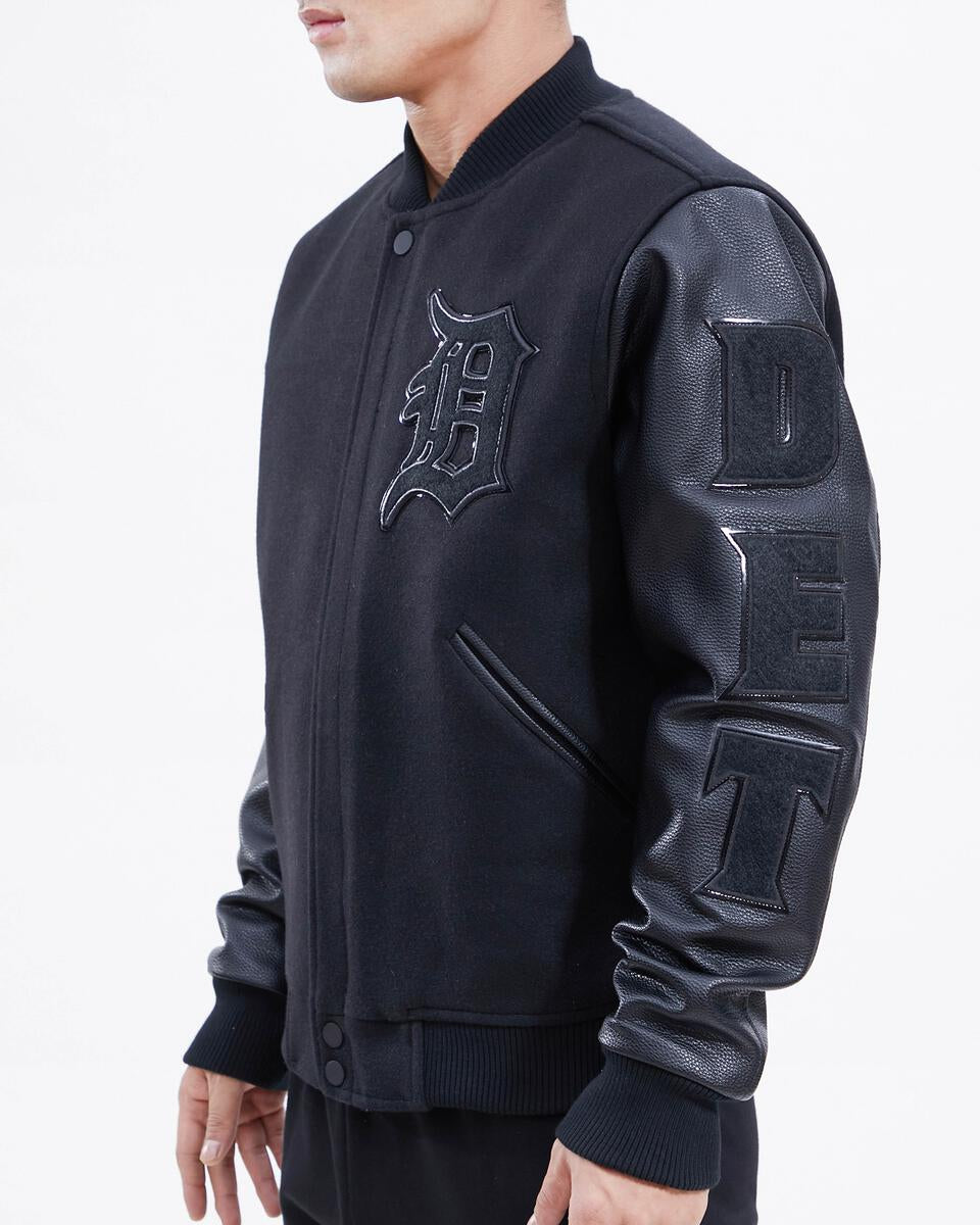 Pro Standard - Detroit Tigers Logo Varsity Jacket -  Triple Black