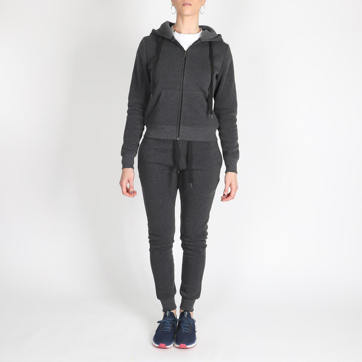 Red Fox - Fleece Hoodie - Charcoal (ST012)