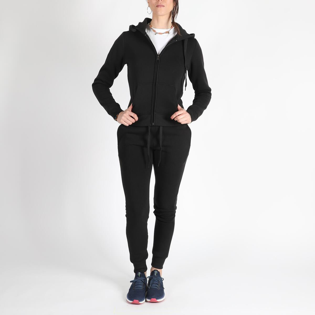 Red Fox - Fleece Hoodie - Black (ST012)