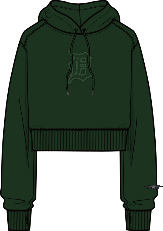 Pro Standard - Detroit Tigers Neutral Cropped FLC PO Hoodie - Forest Green