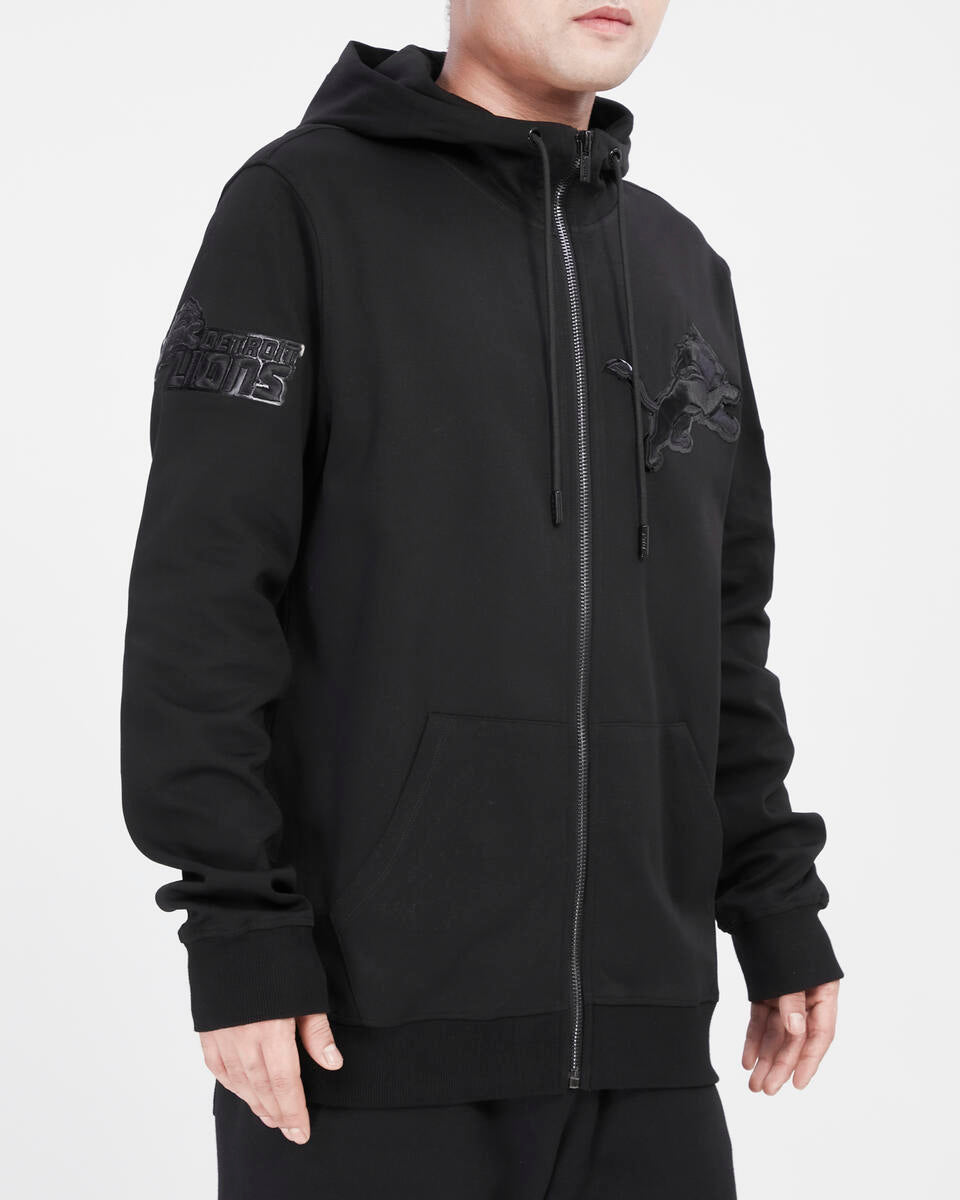 PRO STANDARD-DETROIT LIONS TRIPLE BLACK DK FZ HOODIE