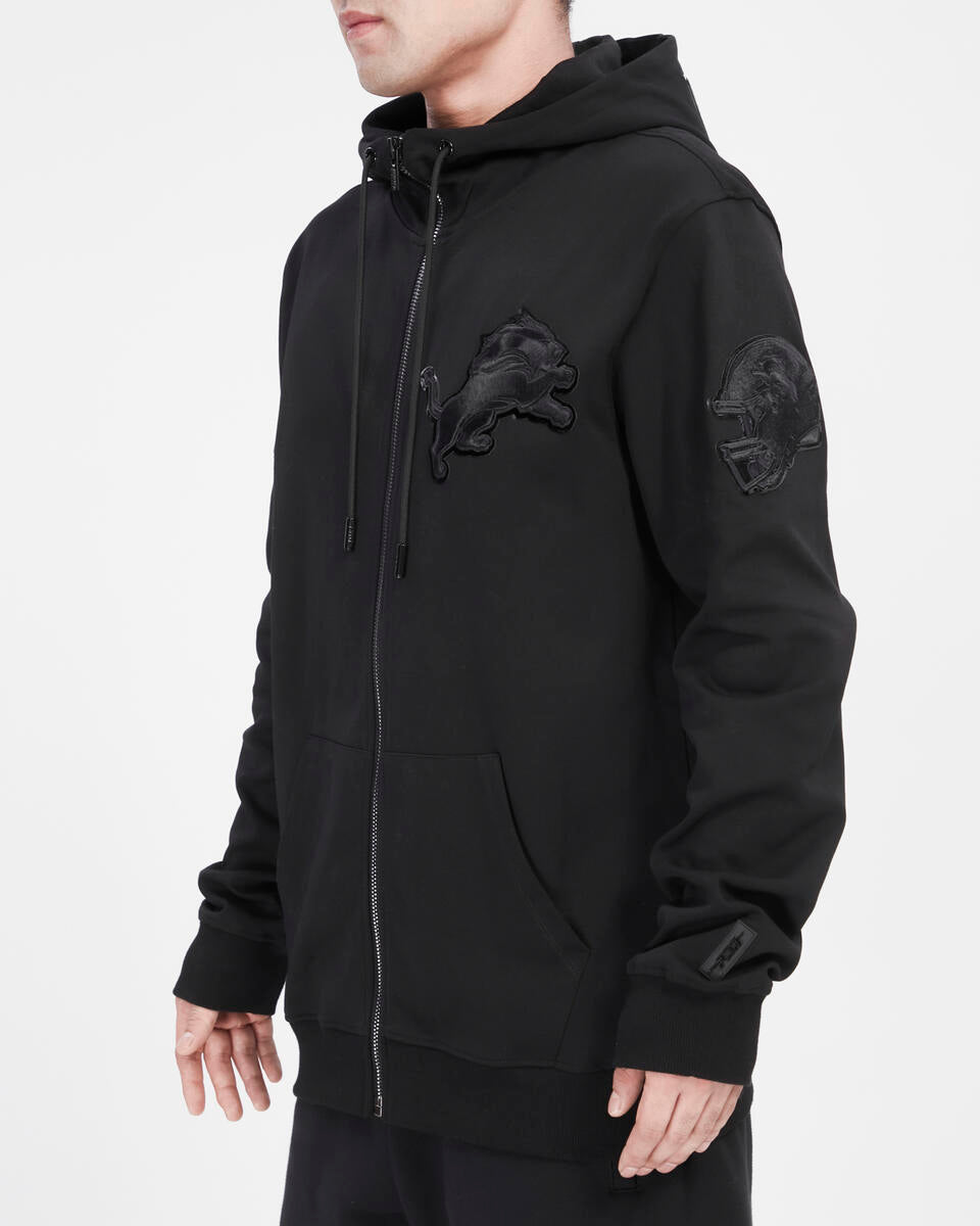 PRO STANDARD-DETROIT LIONS TRIPLE BLACK DK FZ HOODIE