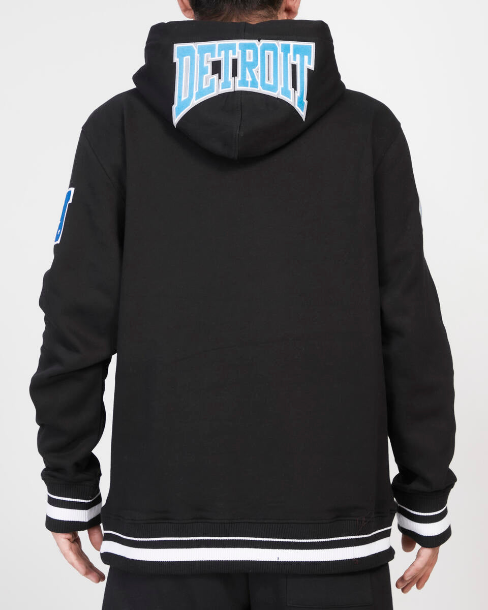 Pro Standard - Detroit Lions Crest Emblem Rib Fleece Pull Over Hoodie - Black