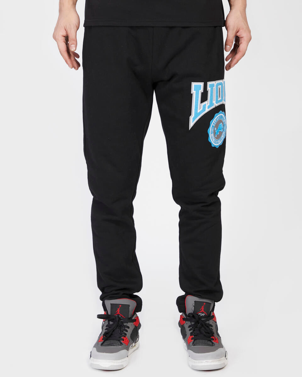 Pro Standard - Detroit Lions Crest Emblem Rib Fleece Sweatpants - Black