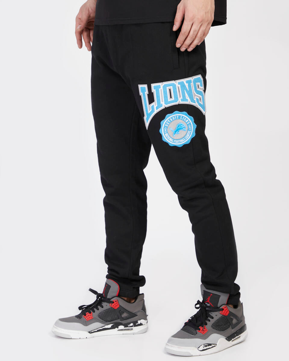 Pro Standard - Detroit Lions Crest Emblem Rib Fleece Sweatpants - Black