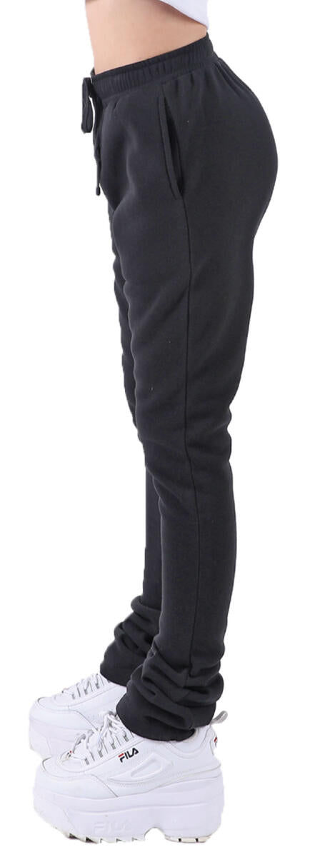 Red Fox - Fleece Stacked Pants - Black (PL4321)-ST2306P