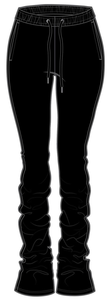 Red Fox - Fleece Stacked Pants - Black (PL4321)-ST2306P