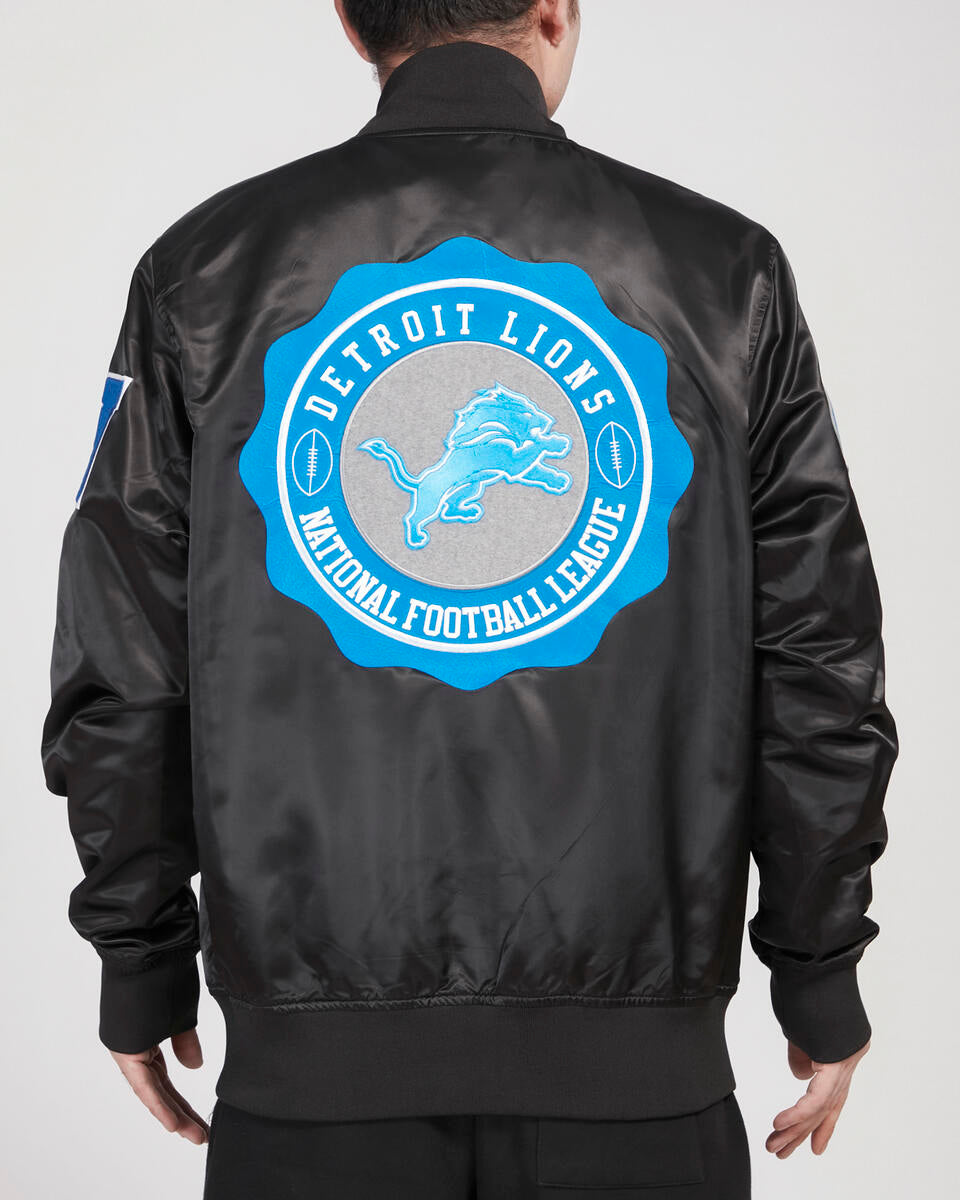 Pro Standard - Detroit Lions Crest Emblem Satin Jacket - Black