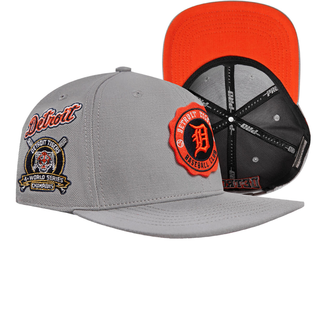 Pro Standard - Detroit Tigers Crest Emblem Wool Snapback Hat - Gray