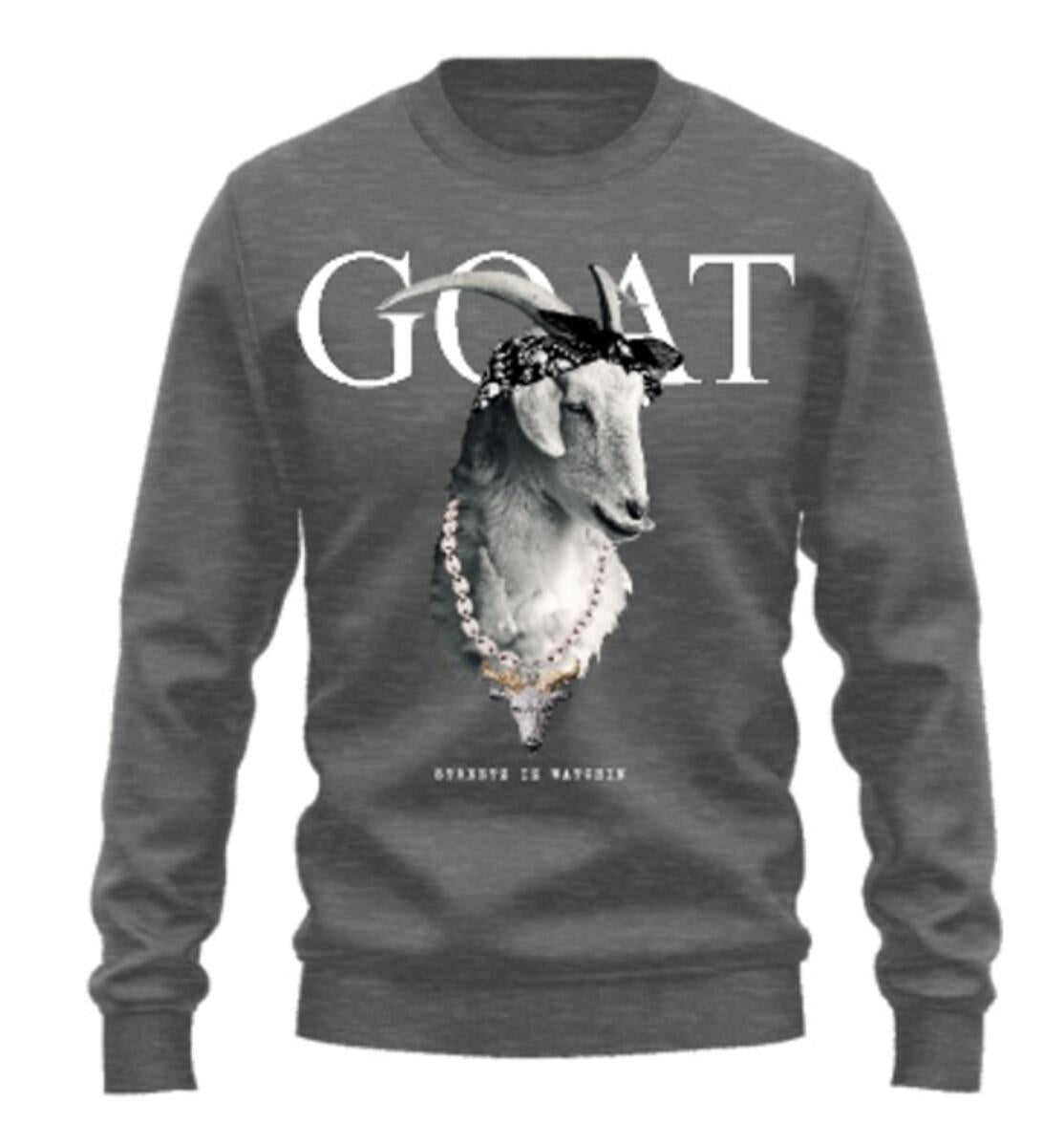 Streetz Iz Watchin - GOAT Premium Crew Neck Stretch Fleece - Heather Grey