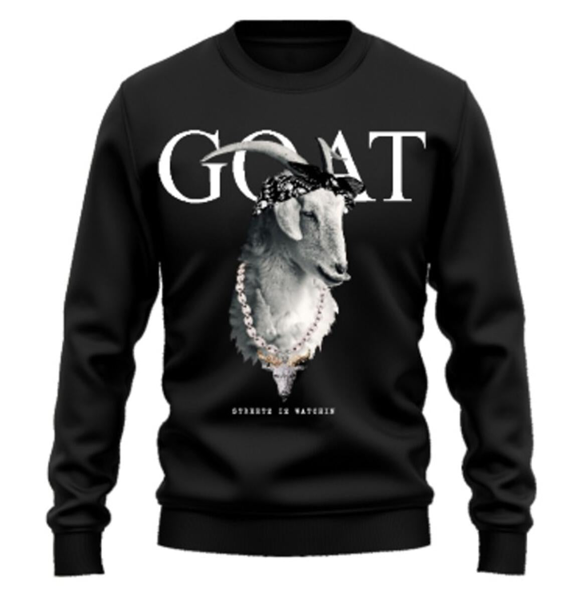 Streetz Iz Watchin - GOAT Premium Crew Neck Stretch Fleece - Black