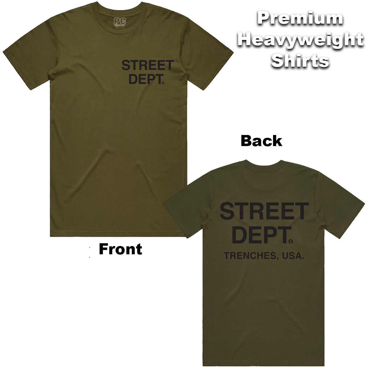 STREET DEPT T-SHIRT- Olive (Army Green)