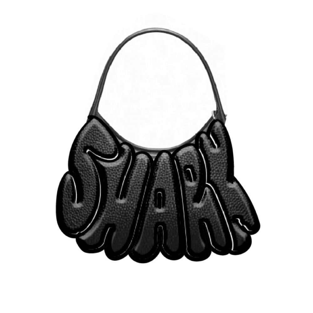 METALLIC DRIP SHARK BUBBLE LETTERS HANDBAG (B7318)
