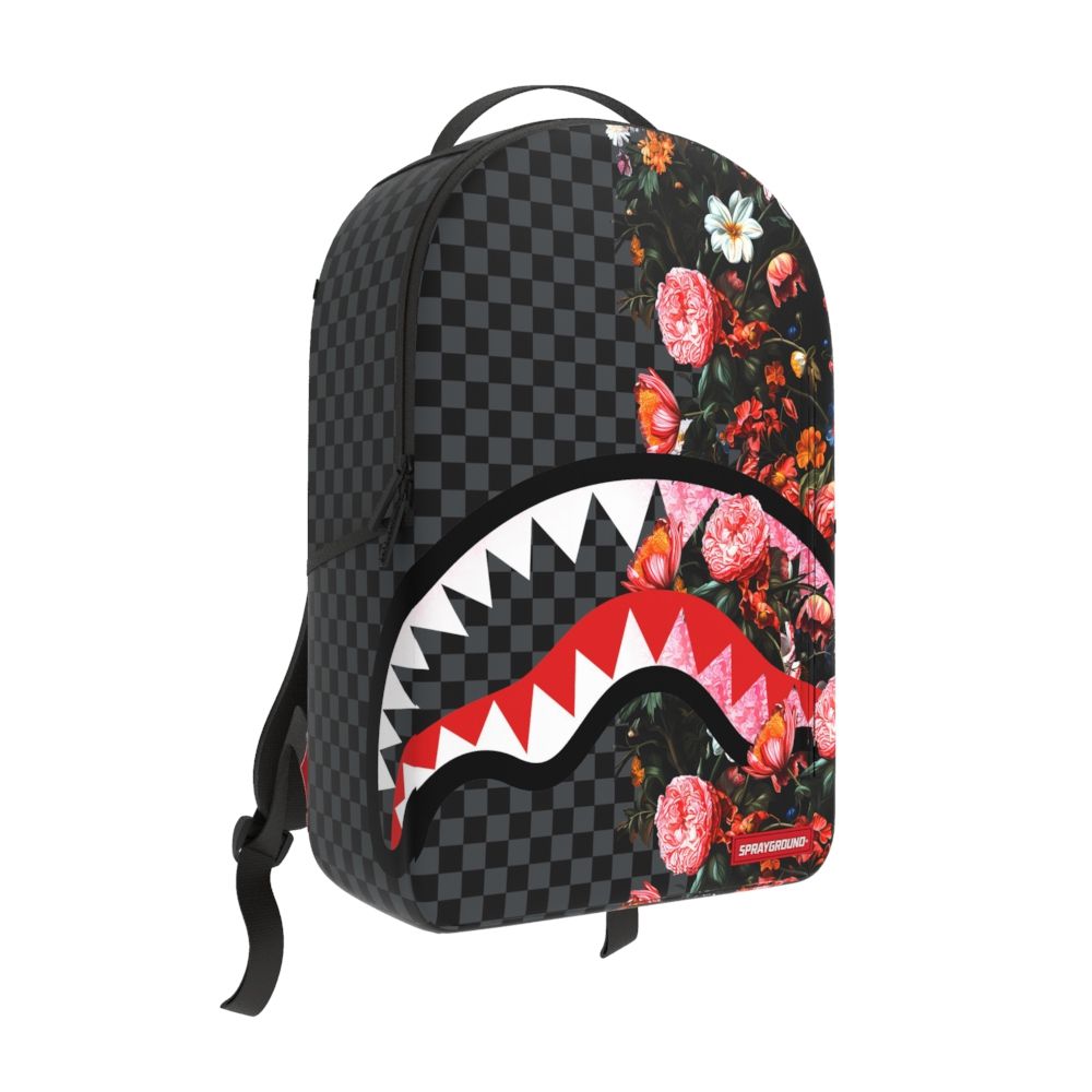 SprayGround SPLIT PINK FLORAL CHECK DLXSV BACKPACK (B7639)