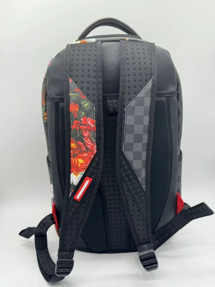 SprayGround SPLIT PINK FLORAL CHECK DLXSV BACKPACK (B7639)