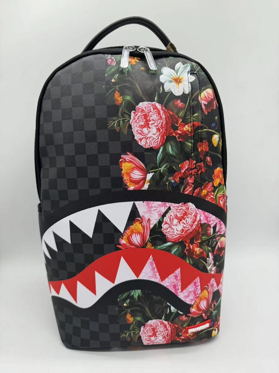 SprayGround SPLIT PINK FLORAL CHECK DLXSV BACKPACK (B7639)