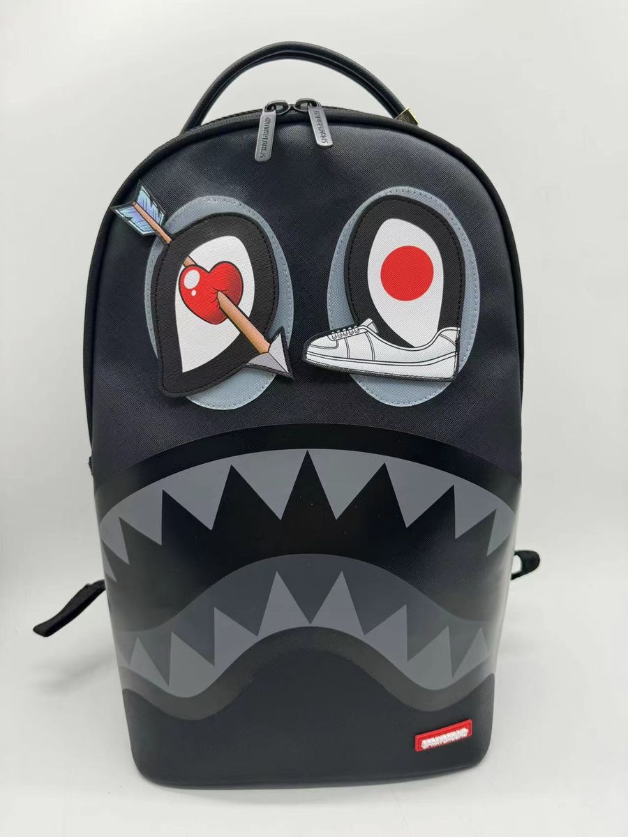 SprayGround BLACK REMOVABLE EYES DLXSV BACKPACK (B7556)
