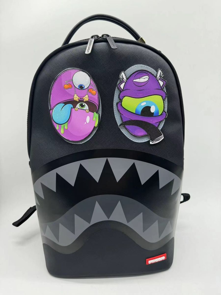 SprayGround BLACK REMOVABLE EYES DLXSV BACKPACK (B7556)