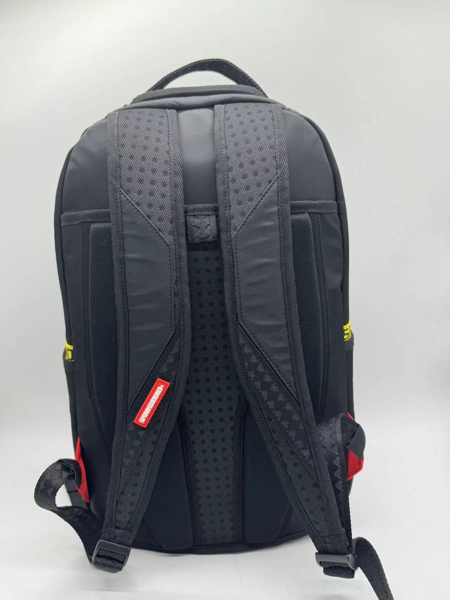 SprayGround SHARK CENTRAL YELLOW TAPE DLX SATIN BACKPACK (B7736)