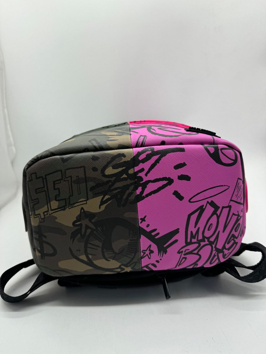 SprayGround SPLIT PINK AND CAMO DLX BACKPACK (B5071)