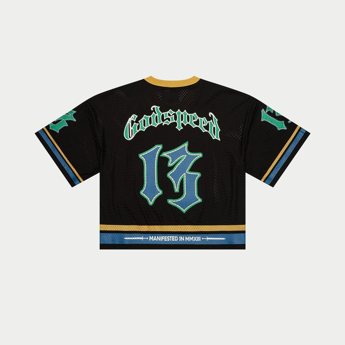 Godspeed  First Down Jersey (Black/Yellow/Blue) (First-Down-Jersey-Black-Yellow-Blue)