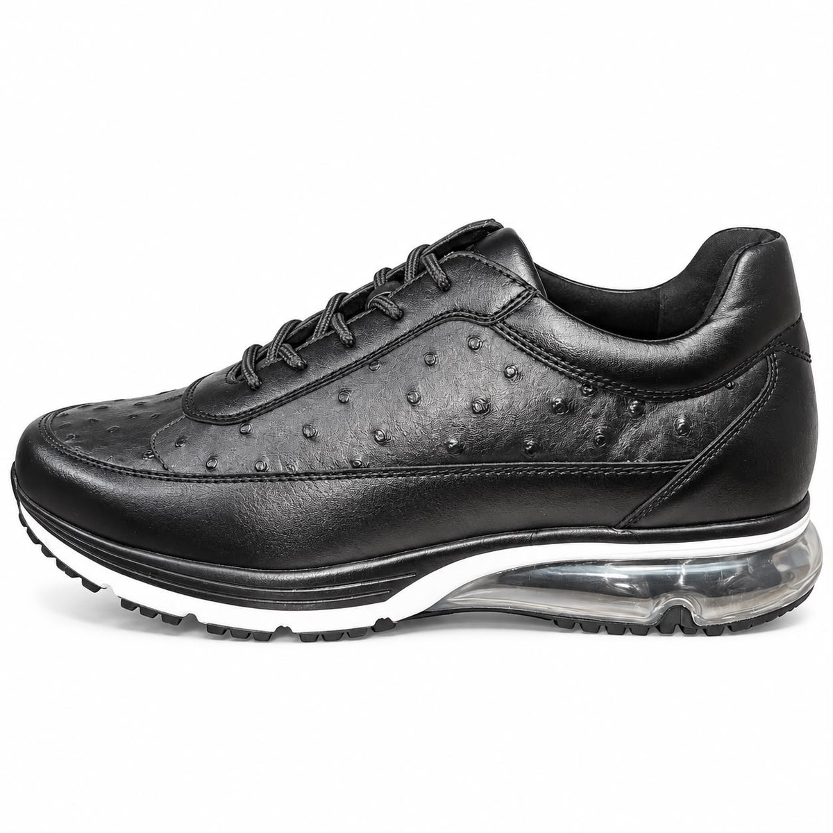 SIO OSTRICH EMBOSSED AIR CUSHION LOW TOP SNEAKERS (VISTA-000)