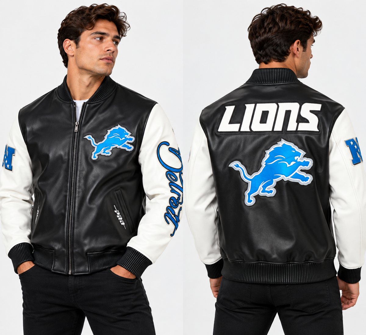 PRO STANDARD DETROIT LIONS CITY SIGNATURE M LEATHER VARSITY JACKET (FDL6410557)