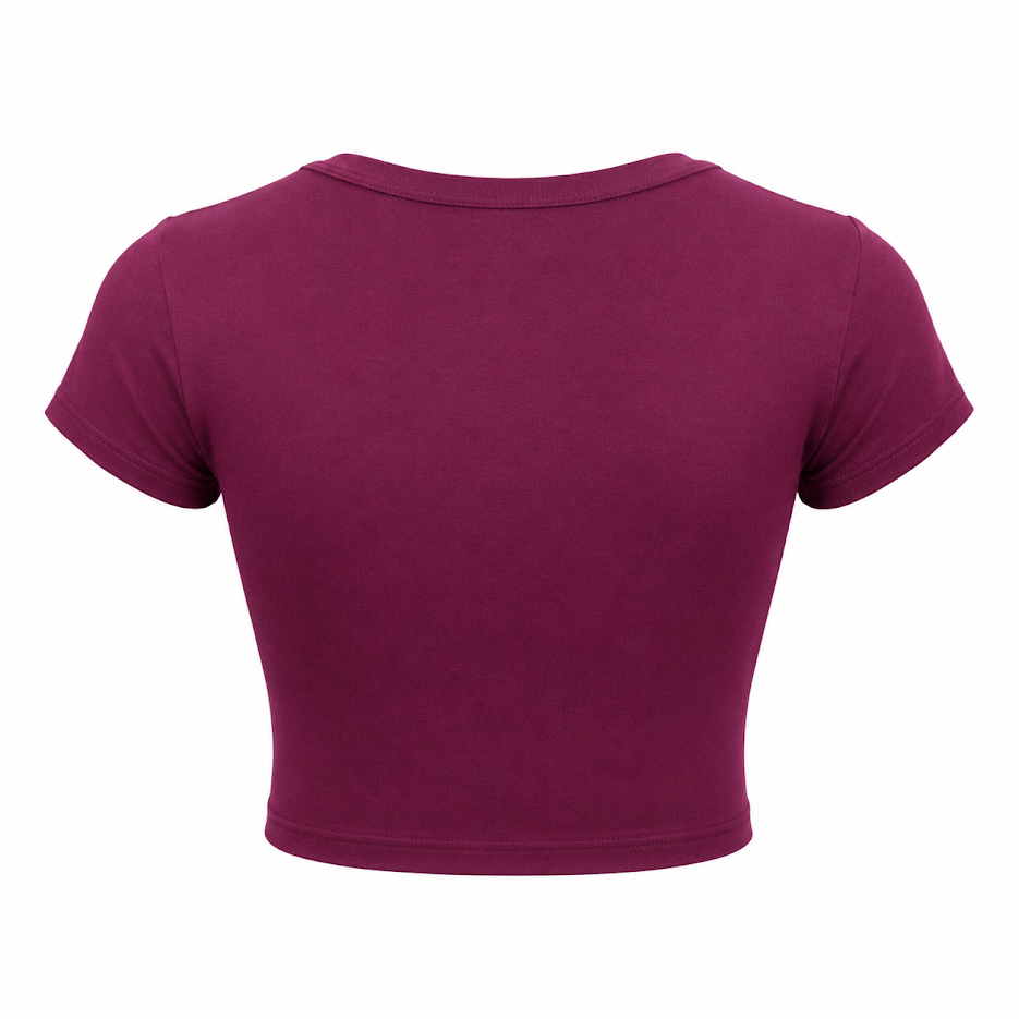 SHARP TRADING WOMEN ROUND-NECK CROP TEE