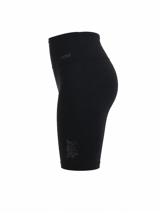 PRO STANDARD DETROIT TIGERS WOMEN'S TRIPLE BLACK BIKER SHORTS