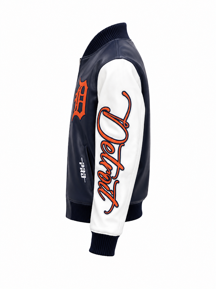 PRO STANDARD DETROIT TIGERS CITY SIGNATURE M LEATHER VARSITY JACKET