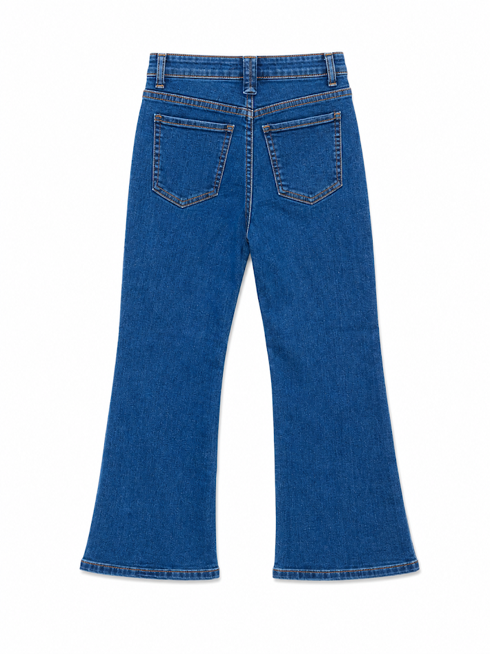 CUTIE PATOOTIE DENIM FLARE LEG BEAR PANTS