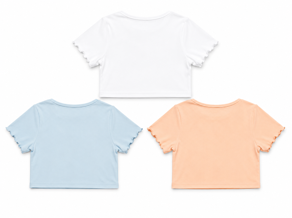 CUTIE PATOOTIE GIRL'S SHORT SLEEVE TOP W/HAPPY FACE EMBROIDERY