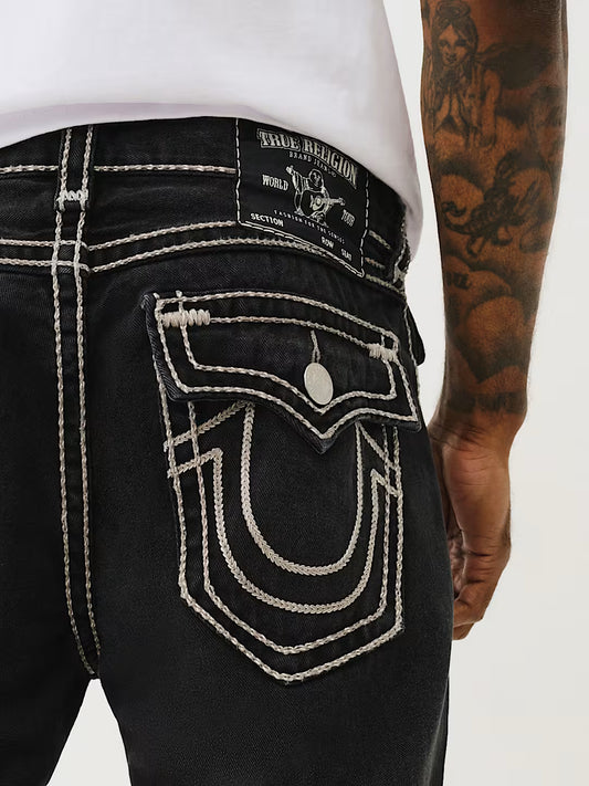 TRUE RELIGION MEN'S RICKY MARLED ROPE STITCH JEANS (#108709)