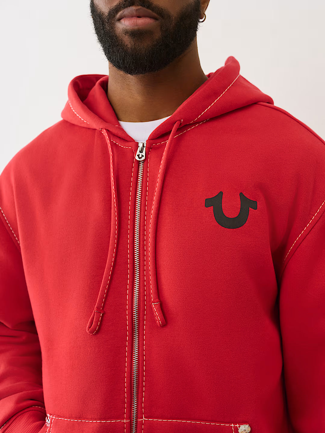 TRUE RELIGION MEN'S BIG T LOGO ZIP HOODIE (#110096)