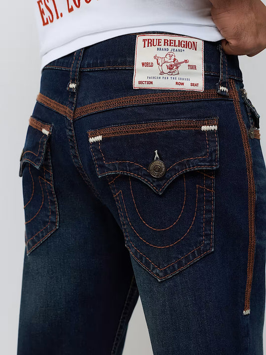 TRUE RELIGION BILLY SUPER FLATLOCK FLAP BOOTCUT JEANS (110602)