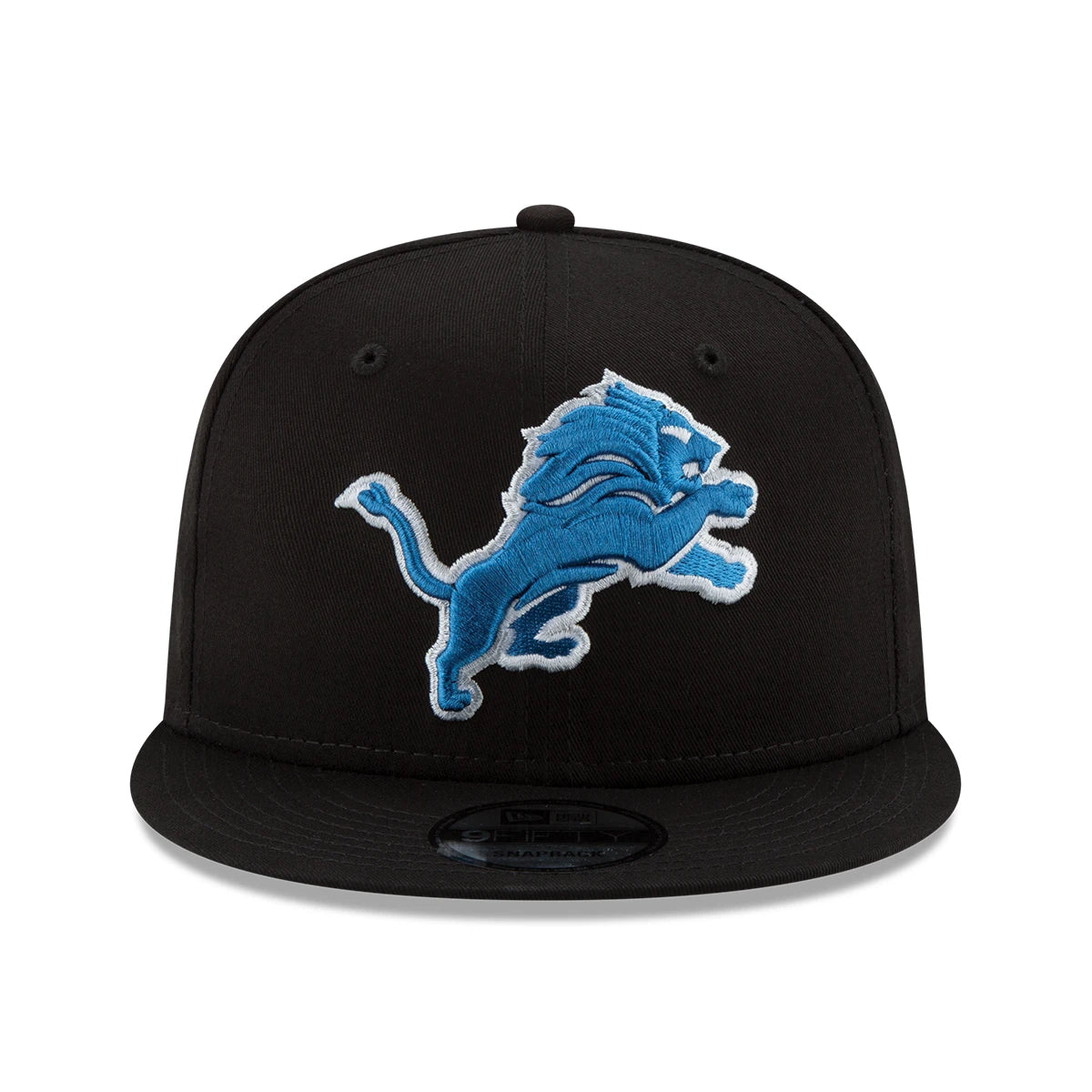 DETROIT LIONS NEW ERA BASIC 9FIFTY SNAPBACK HAT–BLACK/BLUE