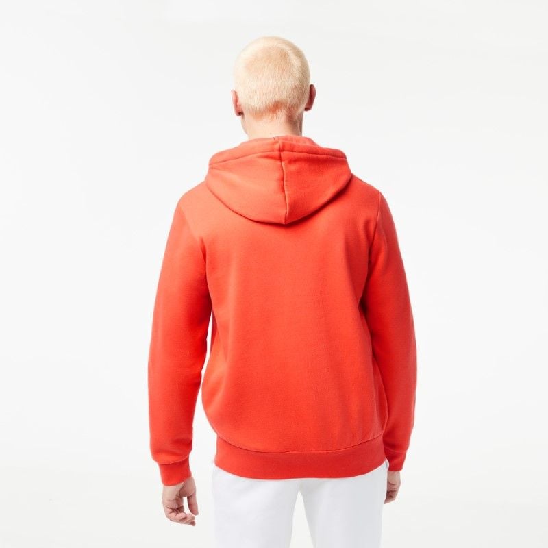 Lacoste - Kangaroo Pocket Fleece Zipped Hoodie - Orange