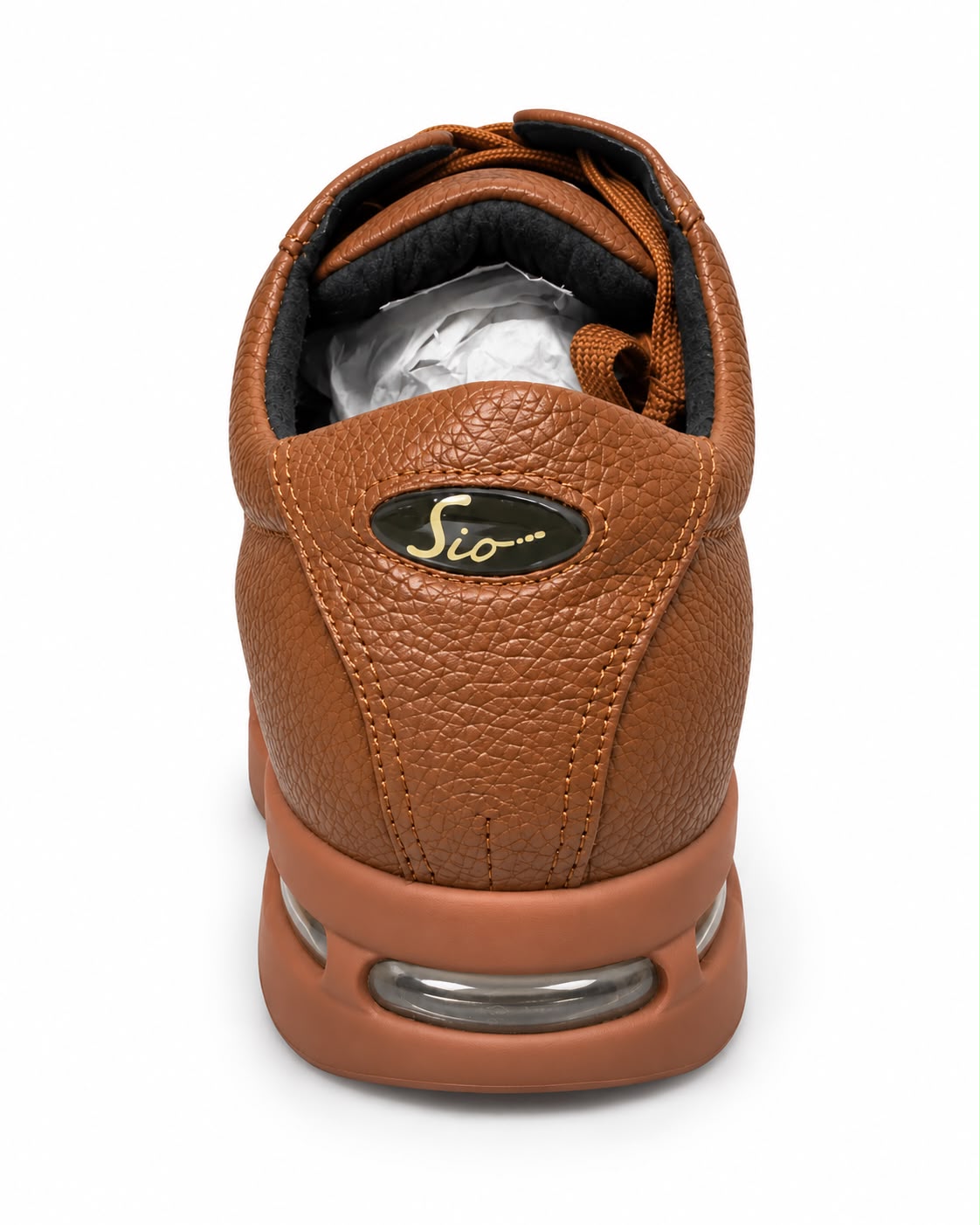 SIO PEBBLED LEATHER AIR CUSHION SNEAKERS (BRAUN)