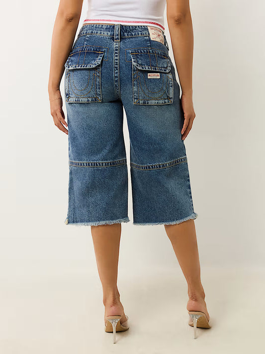TRUE RELIGION WOMEN'S BOBBI BAGGY CARGO CAPRIS (208772)