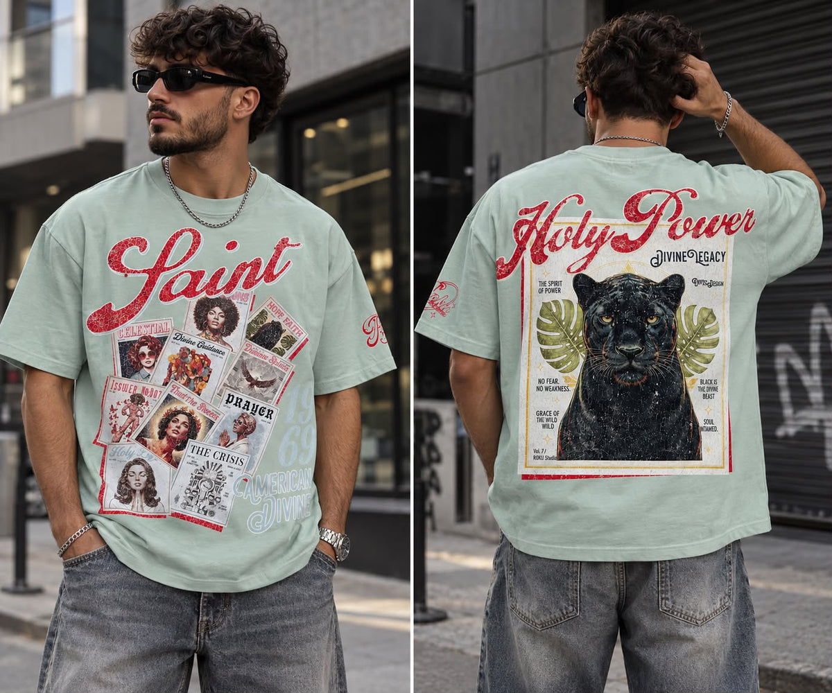 ROKU STUDIO MEN'S HOLY POWER FADED BOXY TEE (RK1482132)