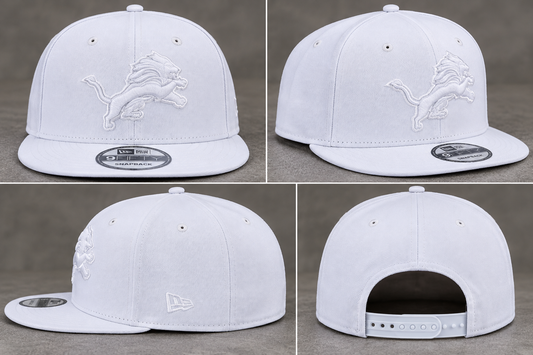 NEW ERA DETROIT LIONS TONAL 9FIFTY SNAPBACK HAT–WHITE